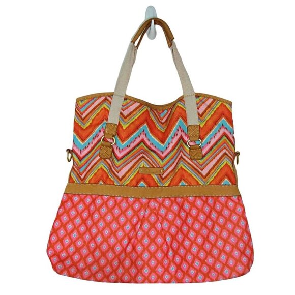 Dena Designs Tote Bag Canvas Crossbody Bag Pockets Double and Long Handles Large - Picture 1 of 12